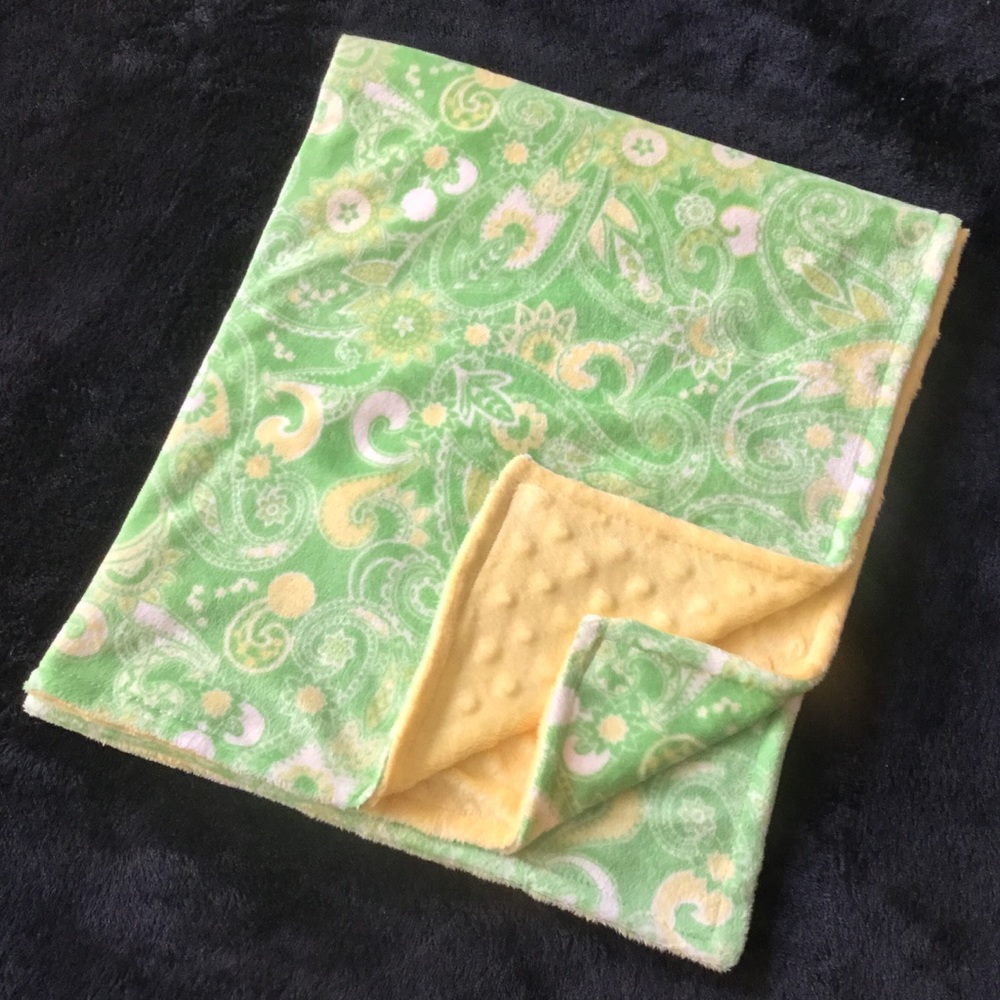 Vibrant paisley Minky baby blanket